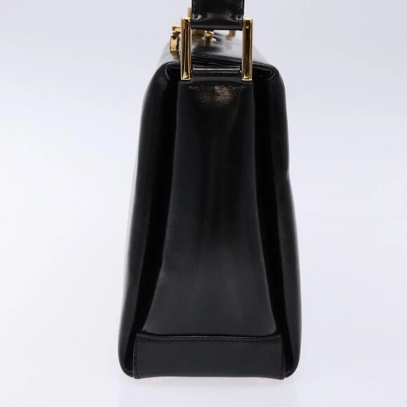 GUCCI Hand Bag Leather Black Gold - Picture 3 of 15
